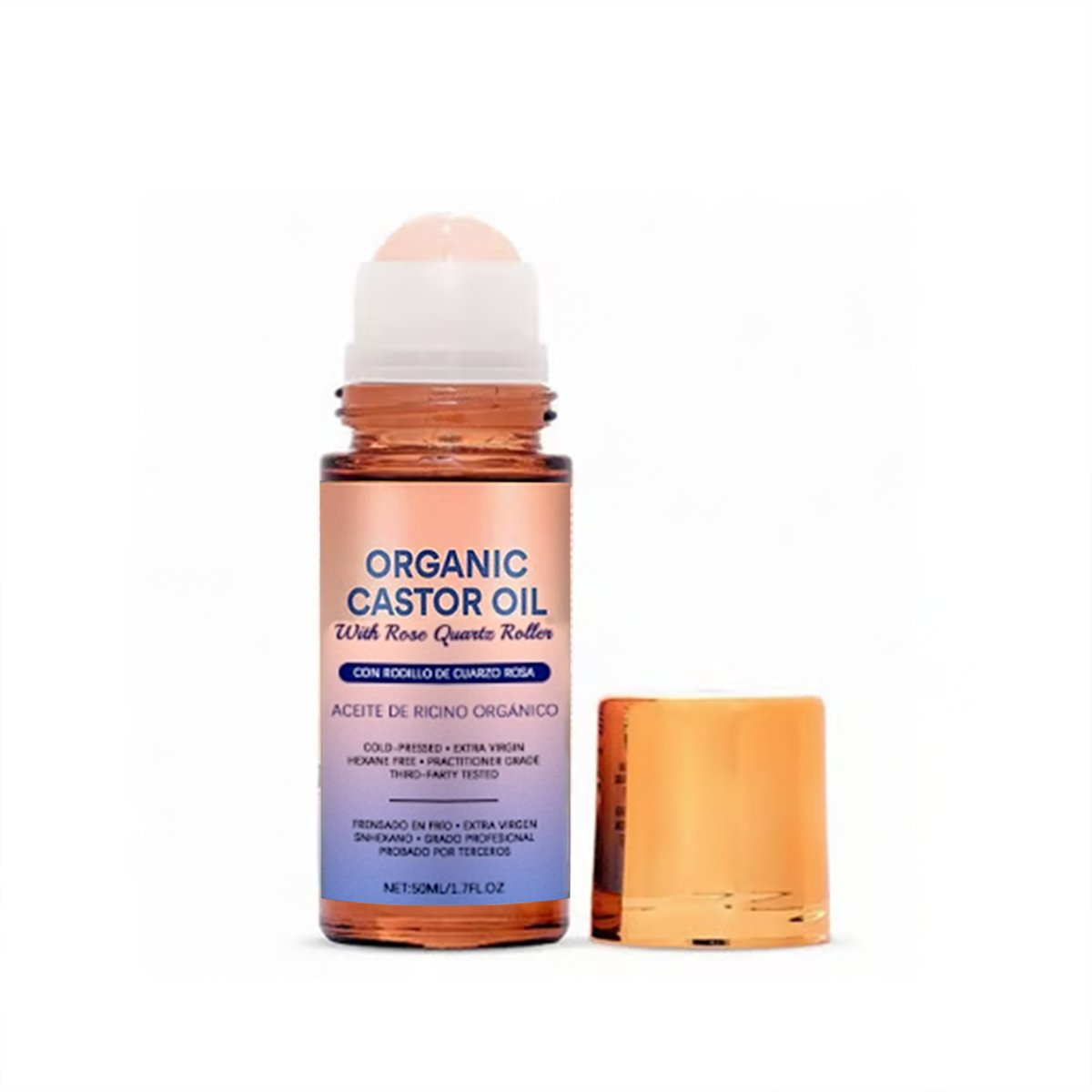 đ#1 Best Seller â°Organic Golden Castor Oil Roll-On with Rose Quartz